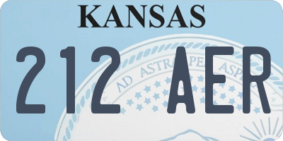 KS license plate 212AER