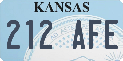 KS license plate 212AFE