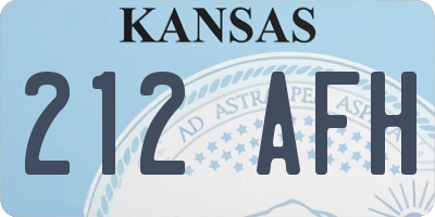 KS license plate 212AFH