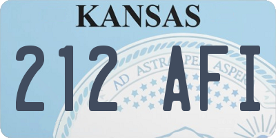 KS license plate 212AFI