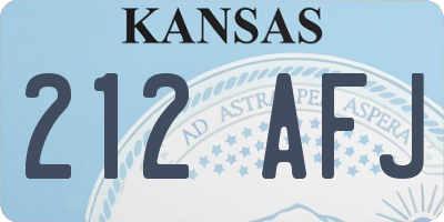 KS license plate 212AFJ