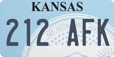 KS license plate 212AFK