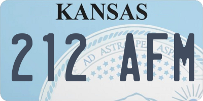 KS license plate 212AFM