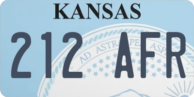 KS license plate 212AFR