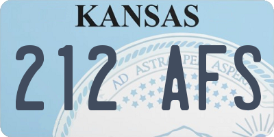 KS license plate 212AFS