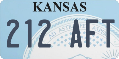 KS license plate 212AFT