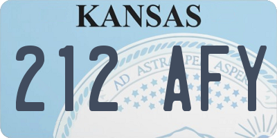 KS license plate 212AFY