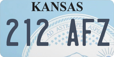 KS license plate 212AFZ