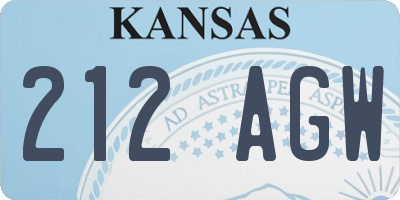KS license plate 212AGW
