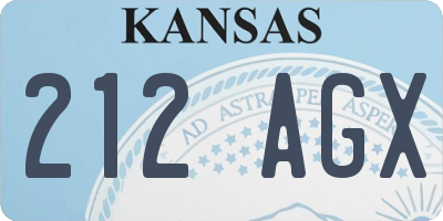 KS license plate 212AGX