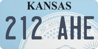 KS license plate 212AHE