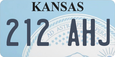 KS license plate 212AHJ