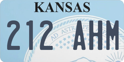 KS license plate 212AHM