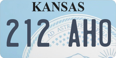 KS license plate 212AHO