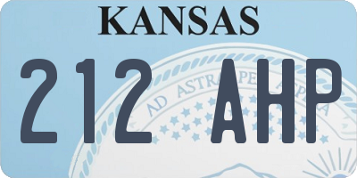KS license plate 212AHP
