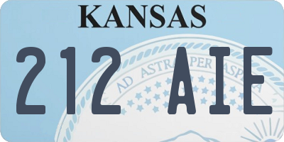 KS license plate 212AIE