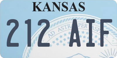 KS license plate 212AIF
