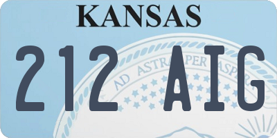 KS license plate 212AIG
