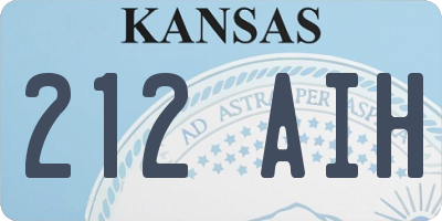 KS license plate 212AIH