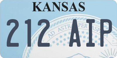 KS license plate 212AIP