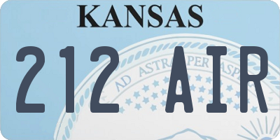 KS license plate 212AIR