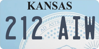 KS license plate 212AIW