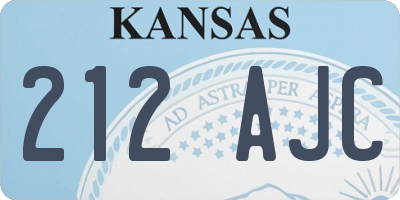 KS license plate 212AJC