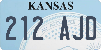 KS license plate 212AJD