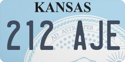 KS license plate 212AJE