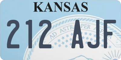 KS license plate 212AJF