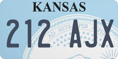 KS license plate 212AJX