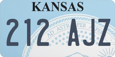 KS license plate 212AJZ
