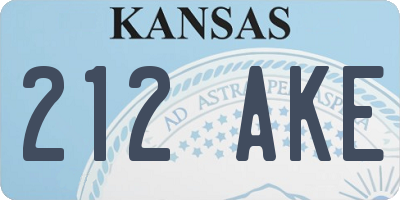 KS license plate 212AKE