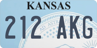 KS license plate 212AKG