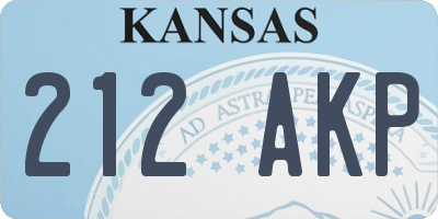 KS license plate 212AKP