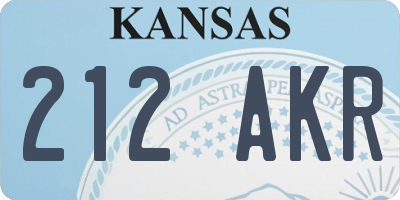KS license plate 212AKR