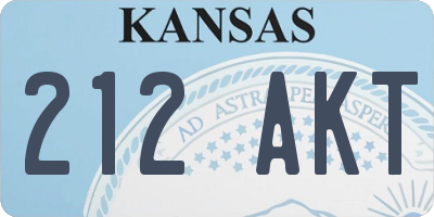 KS license plate 212AKT