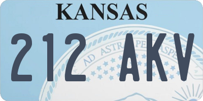 KS license plate 212AKV