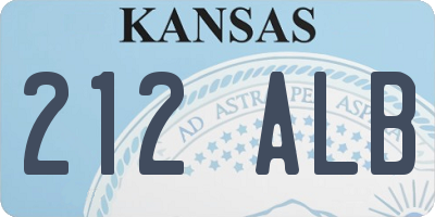 KS license plate 212ALB