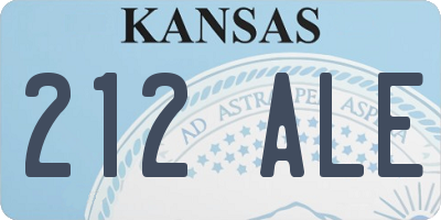 KS license plate 212ALE