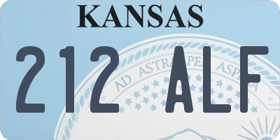 KS license plate 212ALF