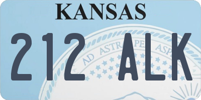 KS license plate 212ALK