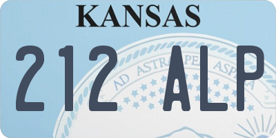KS license plate 212ALP