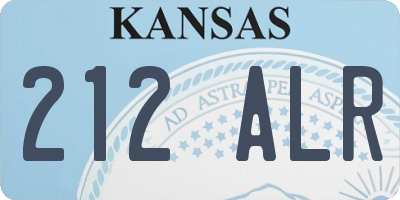 KS license plate 212ALR