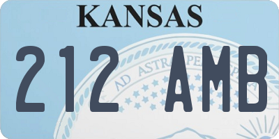 KS license plate 212AMB