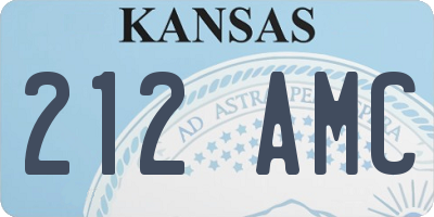 KS license plate 212AMC