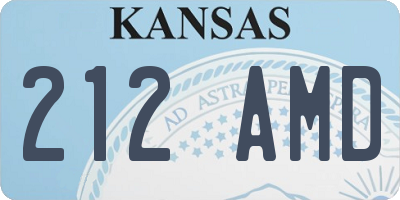 KS license plate 212AMD