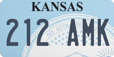 KS license plate 212AMK