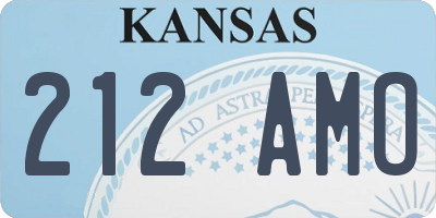 KS license plate 212AMO
