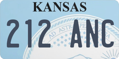KS license plate 212ANC